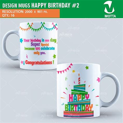 DESIGN FOR SUBLIMATION OF MUGS HAPPY BIRTHDAY | Happy birthday design ...