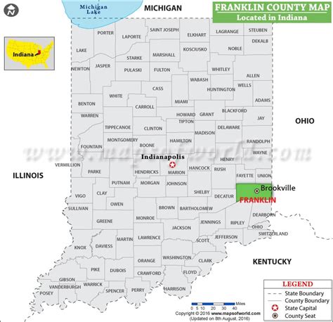 Franklin County Map, Indiana