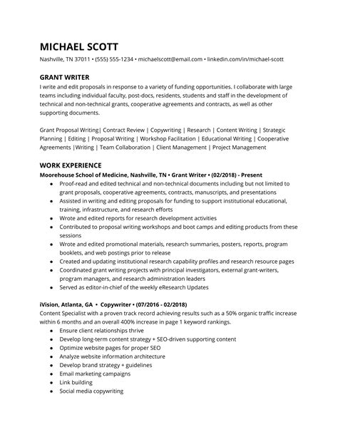 Resume Writing Samples