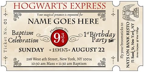 Hogwarts Train Ticket Birthday Party Invitation - Ela's Ko-fi Shop - Ko-fi ️ Where creators get ...