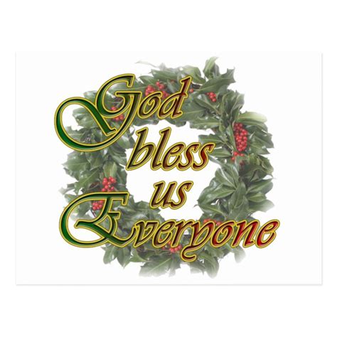 God Bless Us Everyone Postcard | Zazzle.com