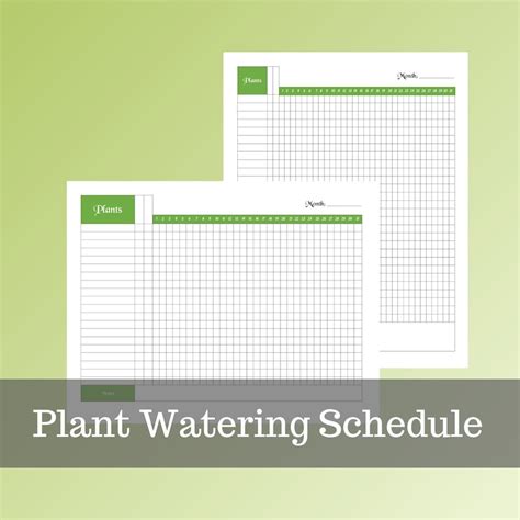 Plant Watering Schedule, Printable PDF - Etsy