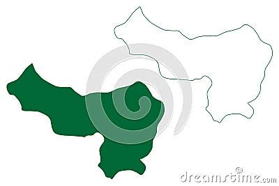 Kurung Kumey District Arunachal Pradesh State, Republic Of India Map Vector Illustration ...