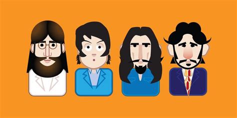 an image of the beatles on orange background