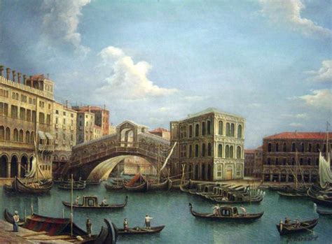 Grand Canal-Rialto Bridge From The North Painting by Canaletto ...