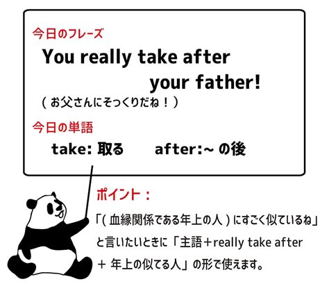 英語のイディオム: take afterの意味と使い方 | eigo-lab(えいご研）