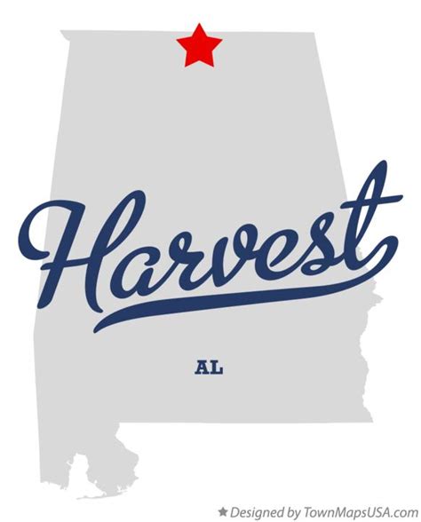 Map of Harvest, AL, Alabama