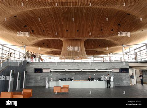 The Senedd interior of the National Assembly for Wales in Cardiff Bay Stock Photo - Alamy