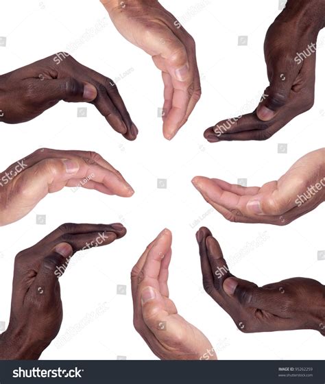 Hands Of Different Races Together Isolated In White Stock Photo 95262259 : Shutterstock