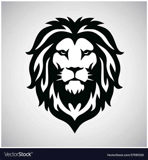 Lion head logo template design Royalty Free Vector Image