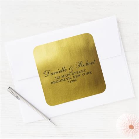 Gold Foil Wedding Monogram Return Address Labels | Zazzle.com