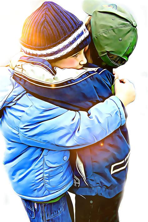 Royalty-Free photo: Two boy's hugging each other | PickPik