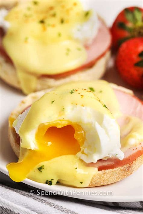 Homemade Eggs Benedict (with easy Hollandaise) - Spend With Pennies