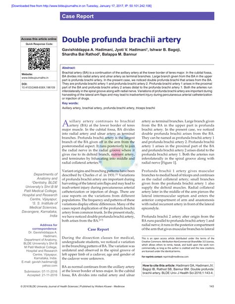 (PDF) Double profunda brachii artery