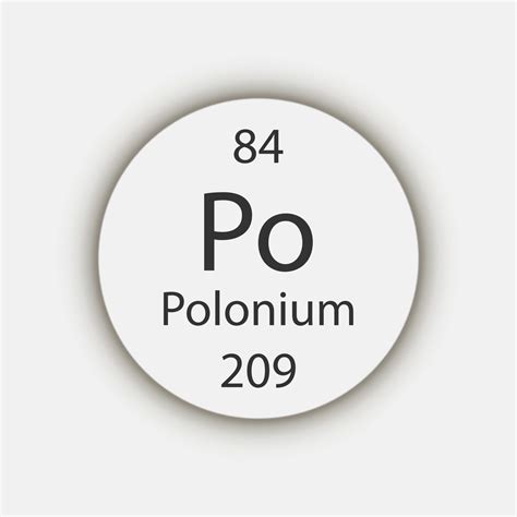 Polonium symbol. Chemical element of the periodic table. Vector ...