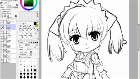 How to Draw Anime in Paint Tool Sai - Alicia Melchiott Nendoroid - YouTube