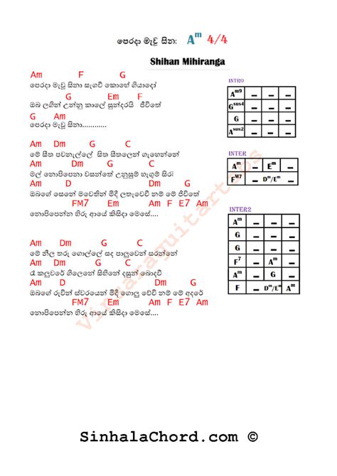 Sinhala Songs With Guitar Chords