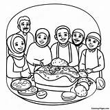 Eid Feast With Family Coloring Page  Pagescom sketch template