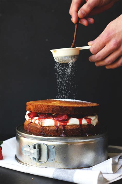 White Chocolate Victoria Sponge with Balsamic Roasted Strawberries ...