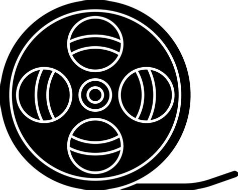 Film reel Black and White icon in flat style. 24253779 Vector Art at ...