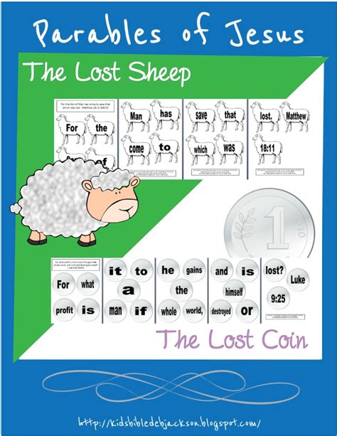 Bible Fun For Kids: Parable of the Lost Sheep & Lost Coin | Bible lessons for kids, Kids sunday ...