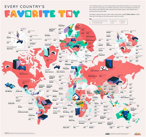 Every country's favorite toys, consoles, and board games mapped - Vivid Maps