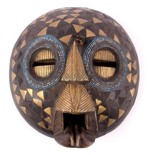 Brass Ashanti Moon Face Mask from Ghana This is a