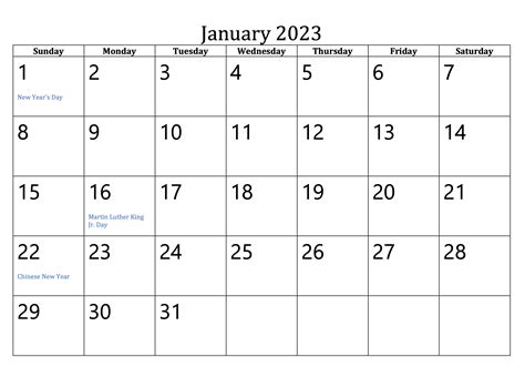 Free Printable 2023 Calendars