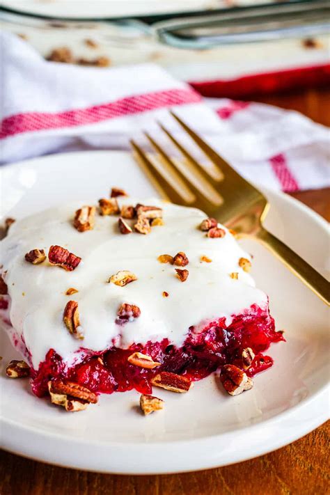 Layered Cranberry Salad With Cream Cheese Topping - Unsophisticook