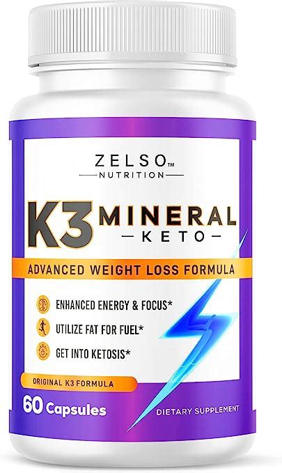 Amazon.com: ZELSO K3 Mineral Keto Pills Nutrition, Advanced K3 Pill Formula for Men and Women ...