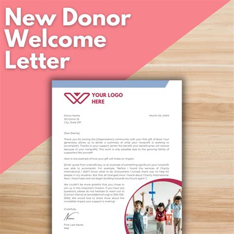 NEW DONOR WELCOME Letter Canva Template Customizable - Etsy