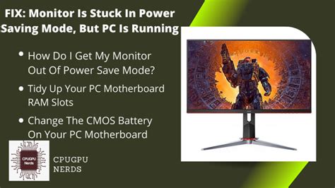 FIX: Monitor Is Stuck In Power Saving Mode, But PC Is Running