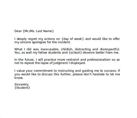 Sample Apology Letter to Teacher - 8+ Free Documents in PDF, Word