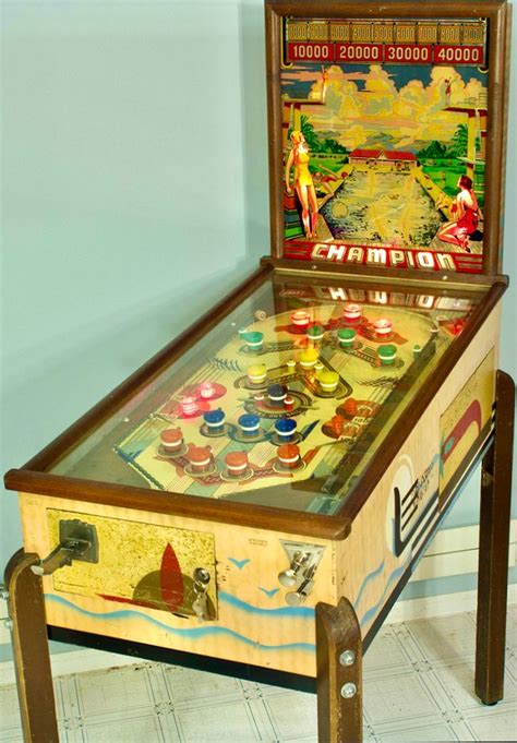 Bally "Champion" pinball machine (1939) | Pinball, Vintage games ...