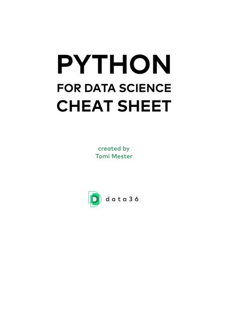 Python for Data Science Cheat Sheet Download Printable PDF | Templateroller