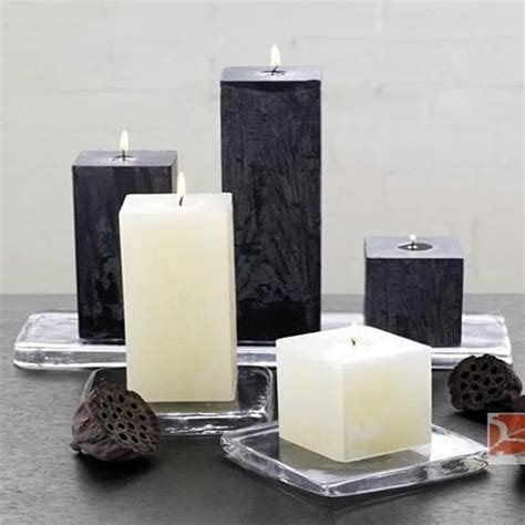 The Black and White 7.5*7.5cm Square Candle 4 Size Available Smoke free ...