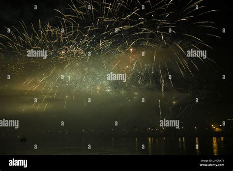 Belgrade New Year Celebration: Fireworks in the Belgrade Waterfront and Belgrade Tower Stock ...