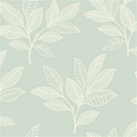 RY30804 Wallpaper | Paradise Leaves Mint Green Wallpaper