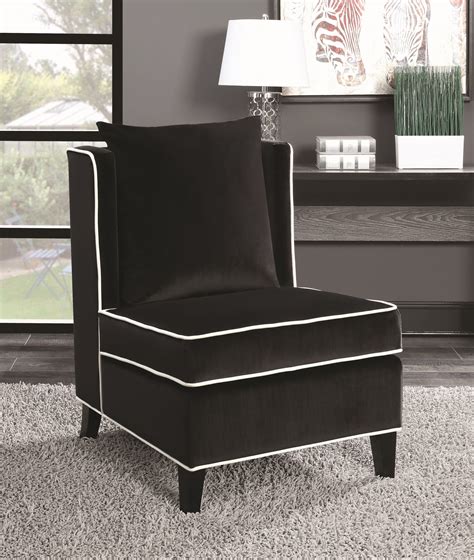 Sofia Black and White Velvet Accent Chair | Las Vegas Furniture Store ...