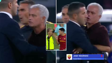 Jose Mourinho sent off during Roma’s clash with Atalanta for running ...