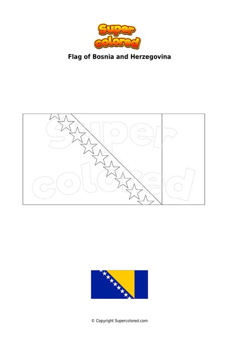 Coloring page Flag of Bosnia and Herzegovina - Supercolored.com