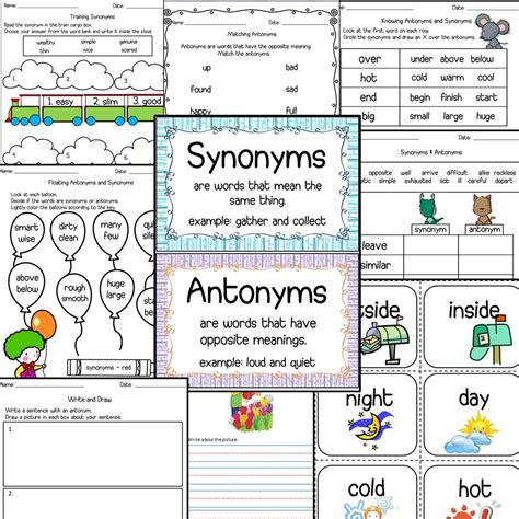 Synonym And Antonym Worksheet Grade 2