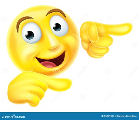 Emoji Emoticon Smiley Pointing Cartoon Vector | CartoonDealer.com #58249077