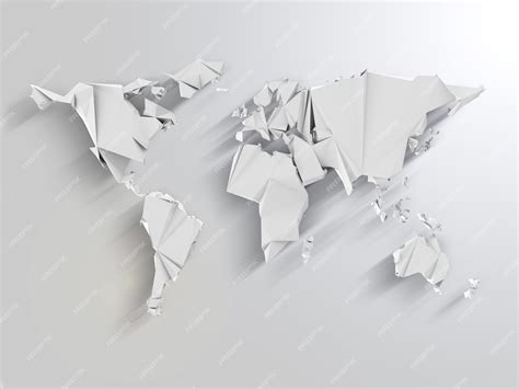 Premium Photo | World Map in Origami Style