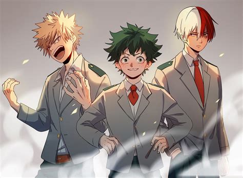 Shoto Todoroki Bakugo And Deku Background