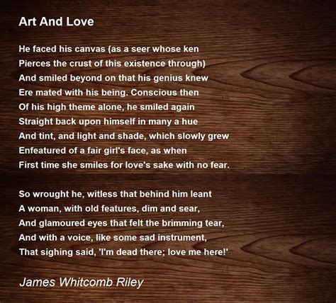 Art And Love Poem by James Whitcomb Riley - Poem Hunter