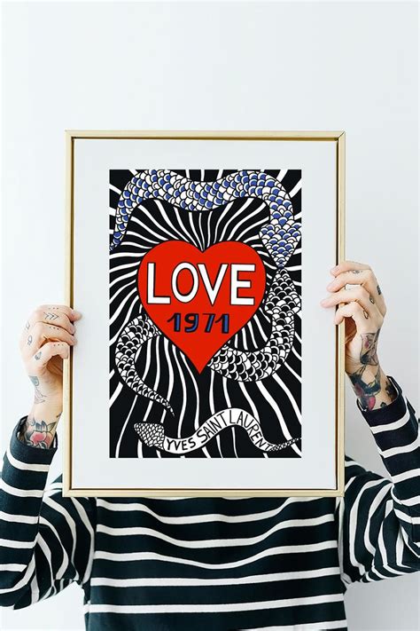 Yves Saint Laurent Love Poster YSL Print 1971 Printable Love | Etsy ...