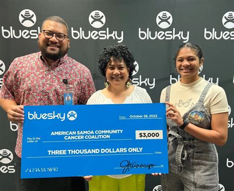 BLUESKY DONATES TO AMERICAN SAMOA COMMUNITY CANCER COALITION - Bluesky