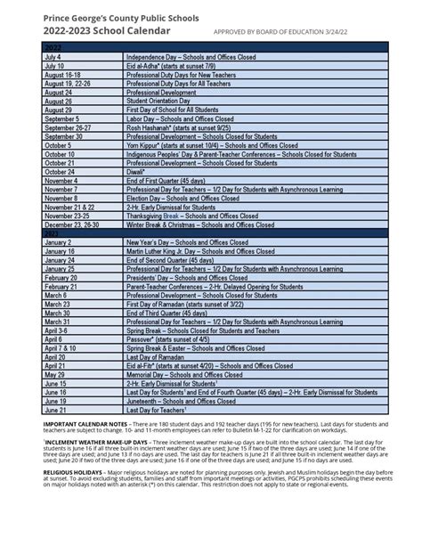 Pgcps Calendar 2023 - Printable Word Searches