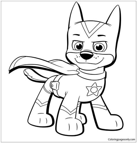 Chase From Paw Patrol 2 Coloring Web page #coloringpages | Paw patrol ...